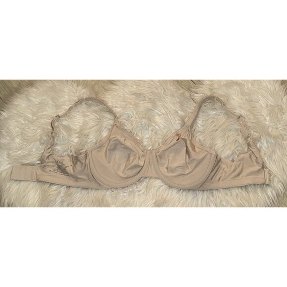 Olga 35519 Sheer Leaves Lace Minimizer Bra Unpadded Underwire Womens 36C Beige - Picture 5 of 6